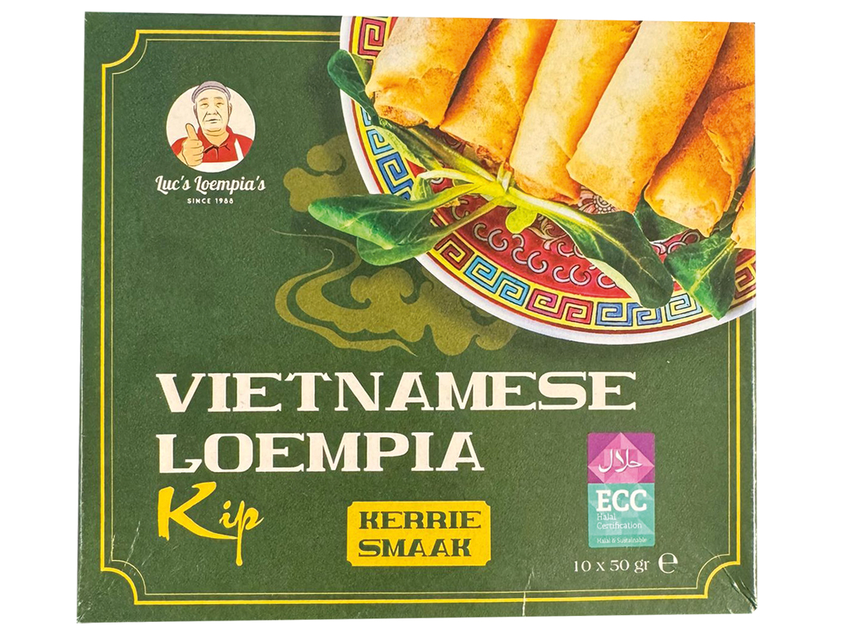 Vietnamese Loempia Kip met Kerrie Smaak (Halal)  10 STUKS